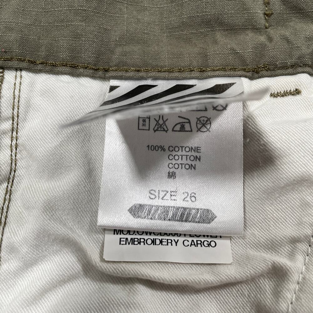 Off White Shorts Womens 26 Green Flower Embroidery Cargo Streetwear Military - Picture 4 of 16